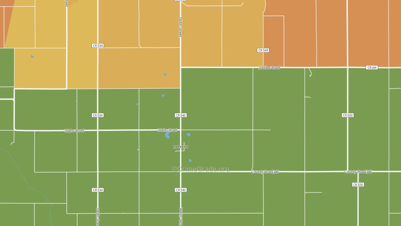 Harvard, IA Map of Vandalism Rates