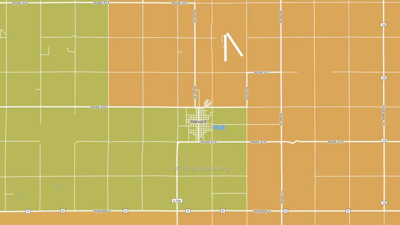 Harvard, NE Map of Vandalism Rates