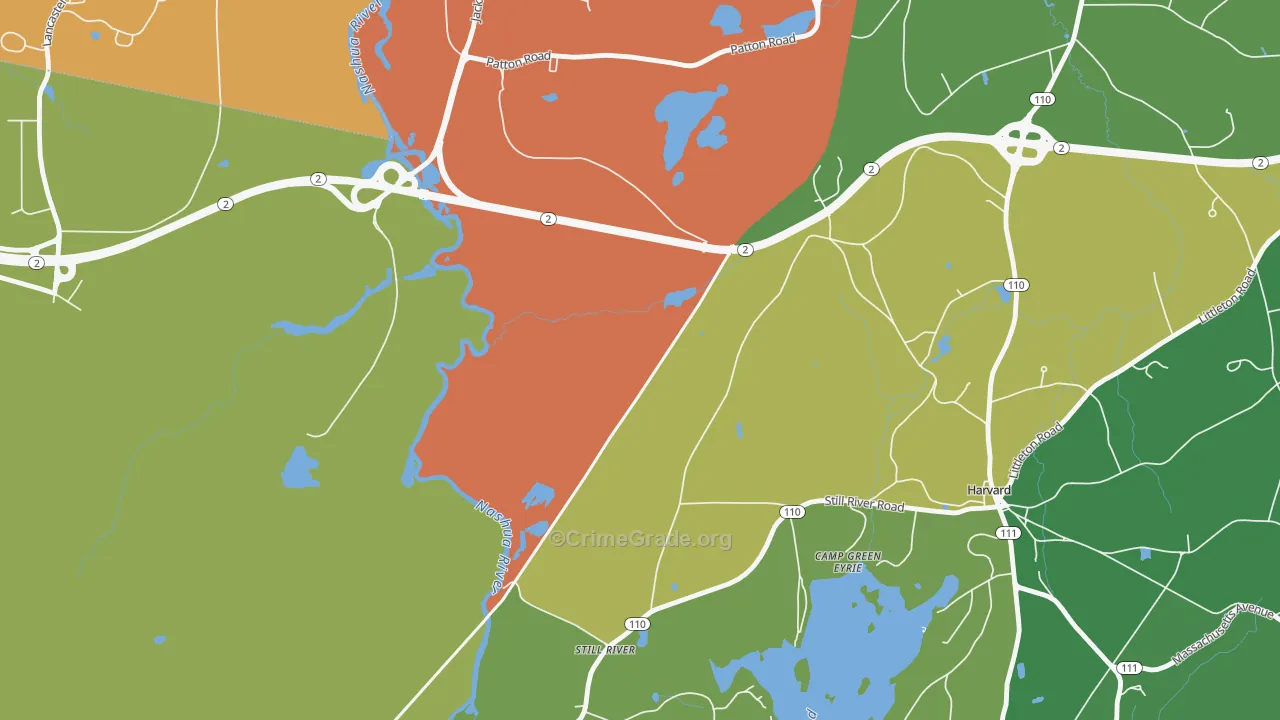 Harvard Station, MA Map of Vandalism Rates