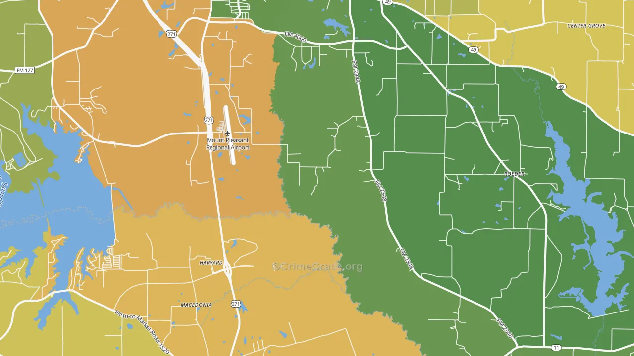 Harvard, TX Map of Vandalism Rates
