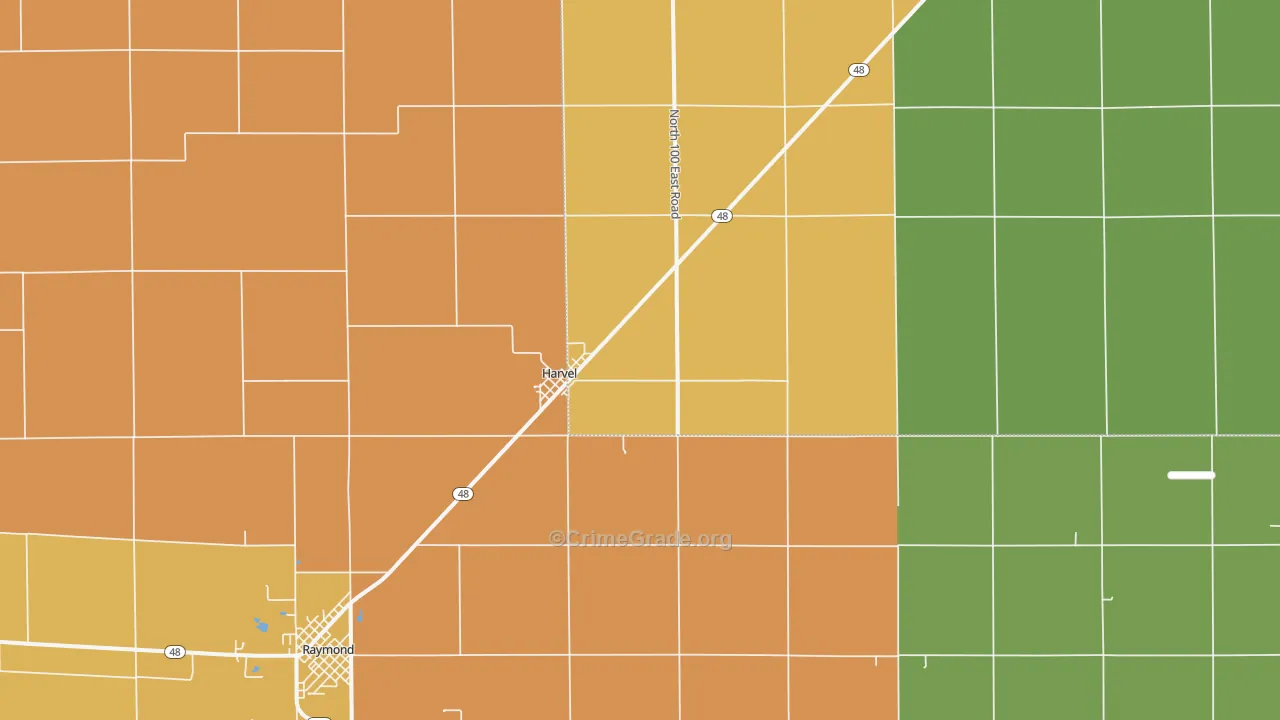 Harvel, IL Map of Vandalism Rates
