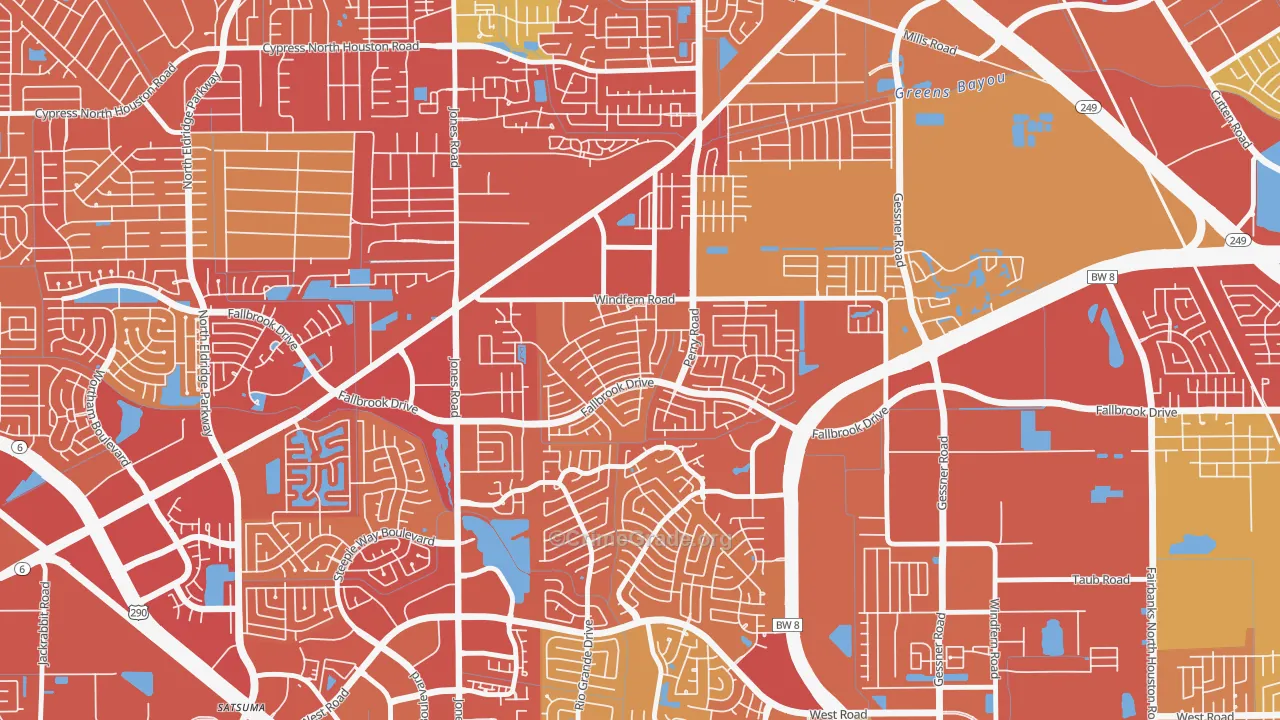 Harvest Bend, Houston, TX Map of Vandalism Rates