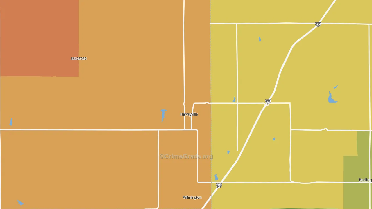 Harveyville, KS Map of Vandalism Rates