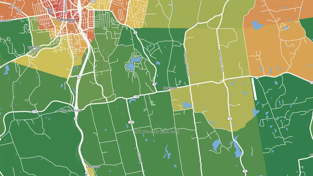 Harwinton, CT Map of Vandalism Rates
