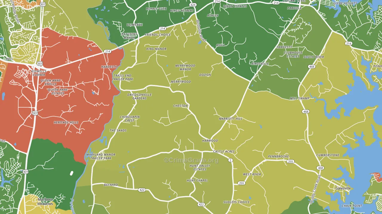 Harwood, MD Map of Vandalism Rates