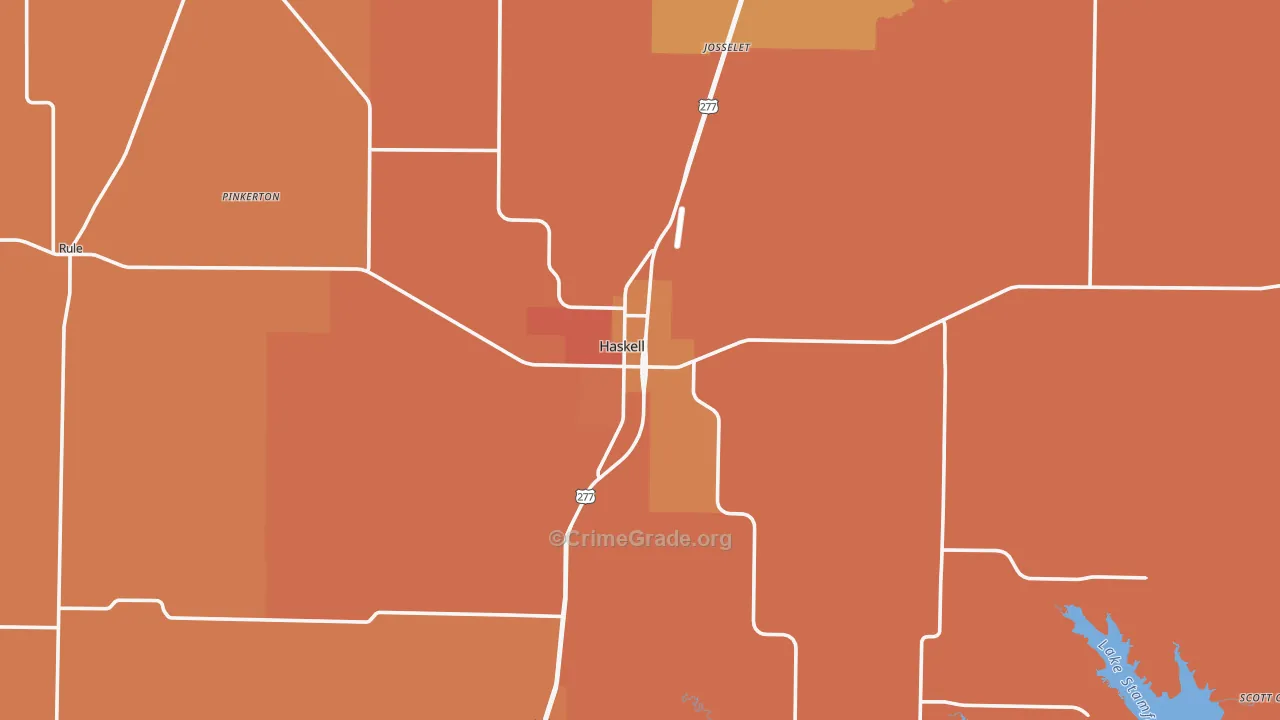 Haskell, TX Map of Vandalism Rates