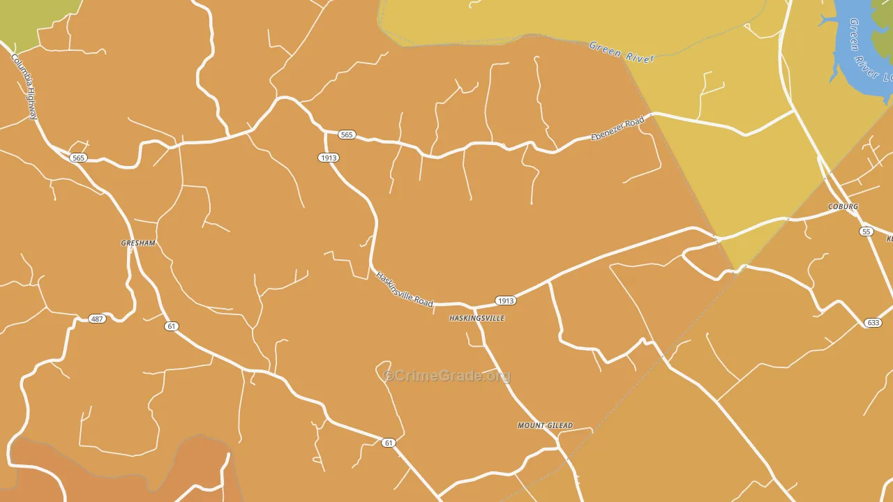 Haskingsville, KY Map of Vandalism Rates