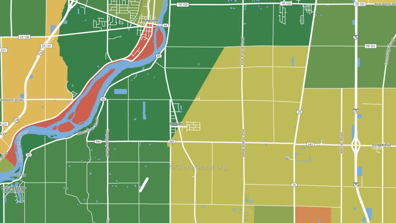 Haskins, OH Map of Vandalism Rates