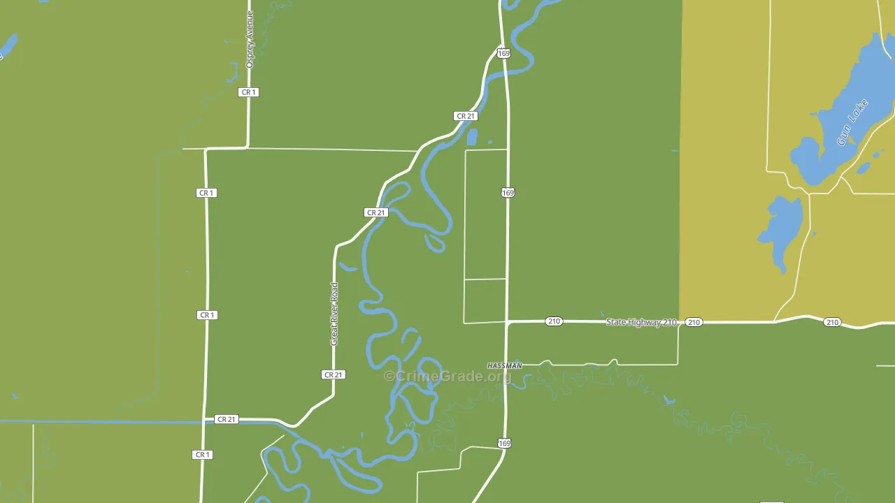 Hassman, MN Map of Vandalism Rates