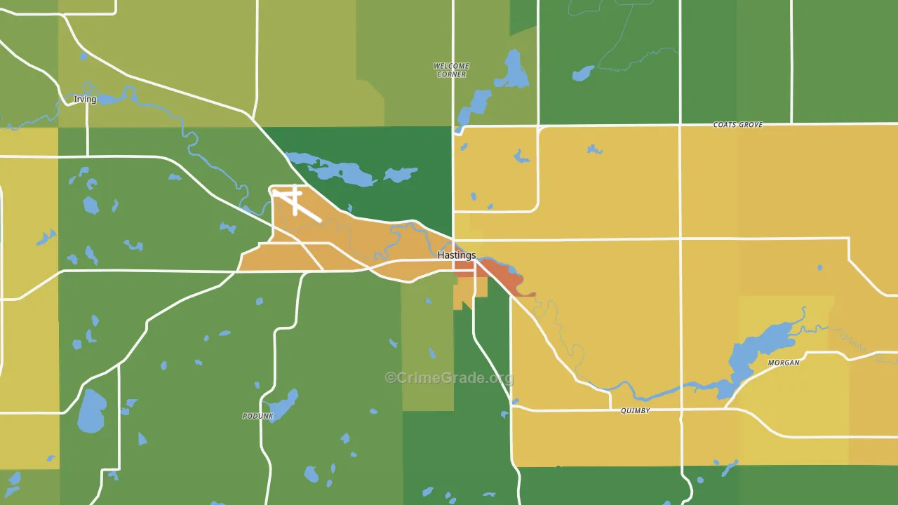 Hastings, MI Map of Vandalism Rates