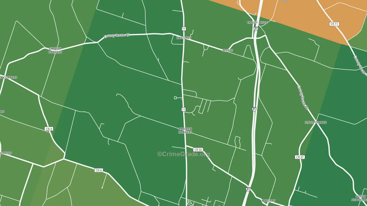 Hastings, NY Map of Vandalism Rates