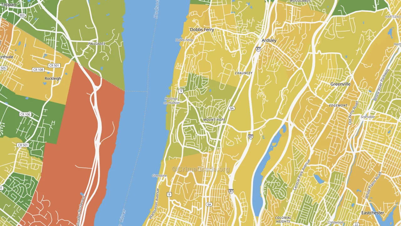 Hastings-on-Hudson, NY Map of Vandalism Rates