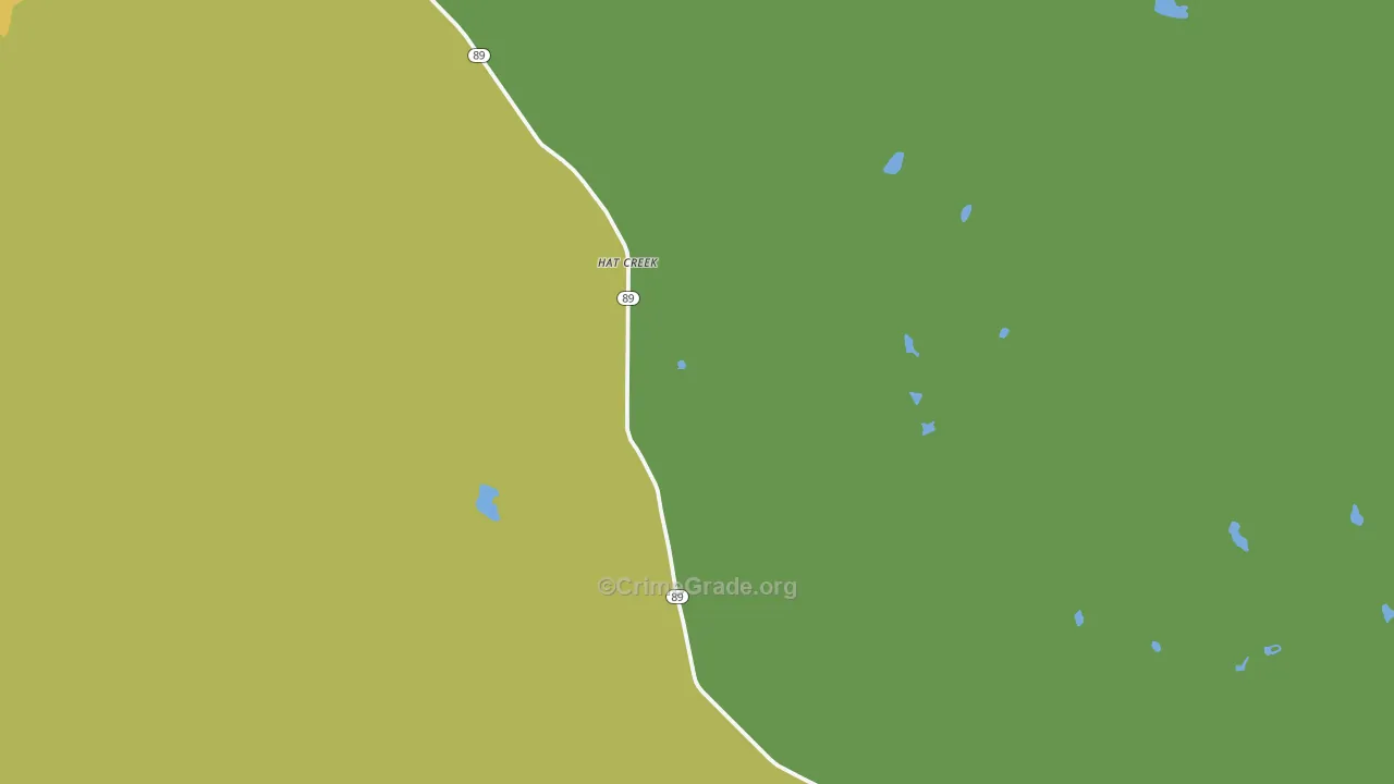 Hat Creek, CA Map of Vandalism Rates