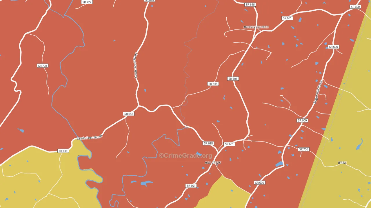 Hat Creek, VA Map of Vandalism Rates