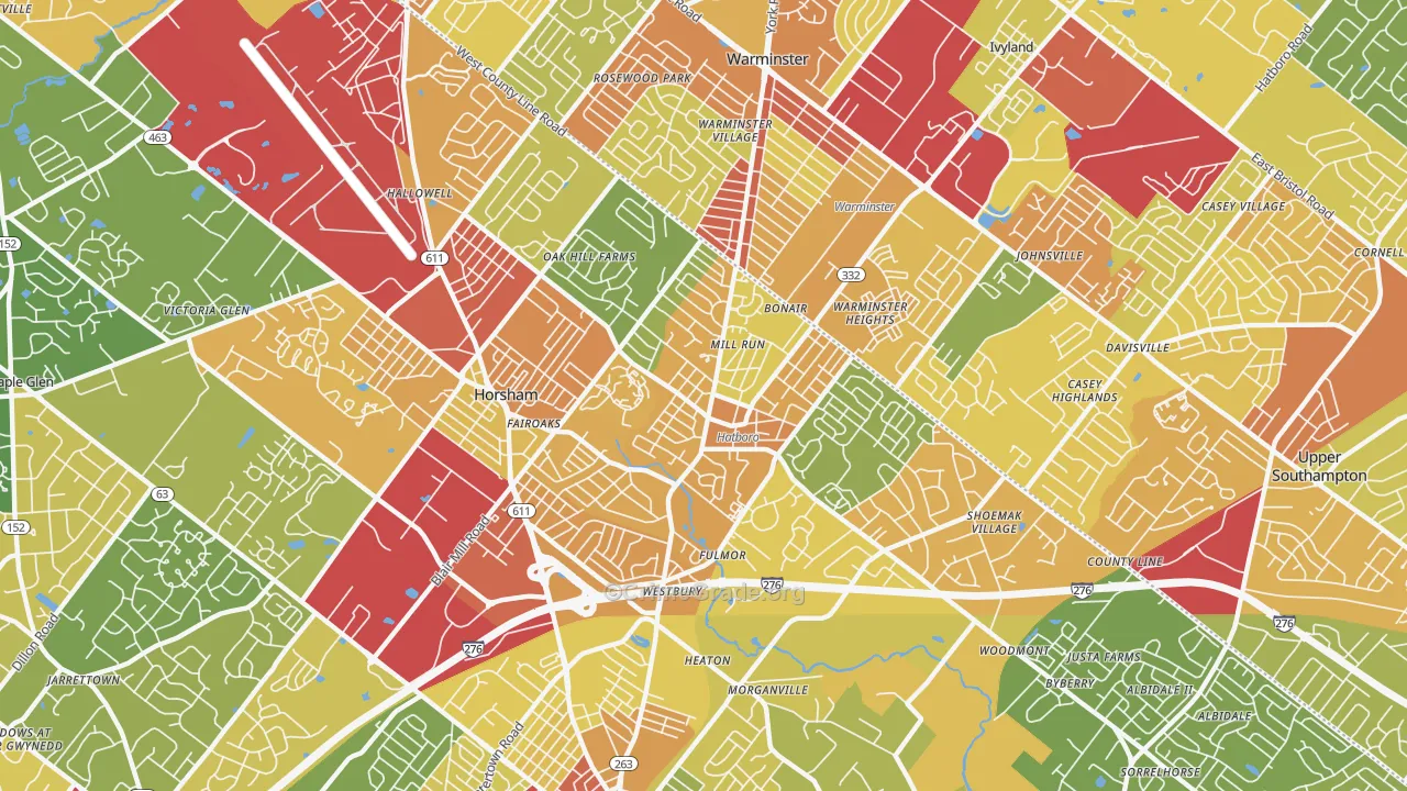 Hatboro, PA Map of Vandalism Rates