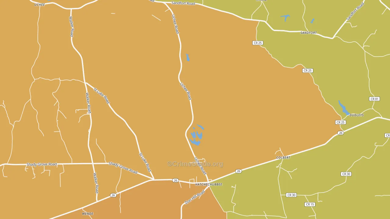Hatchechubbee, AL Map of Vandalism Rates