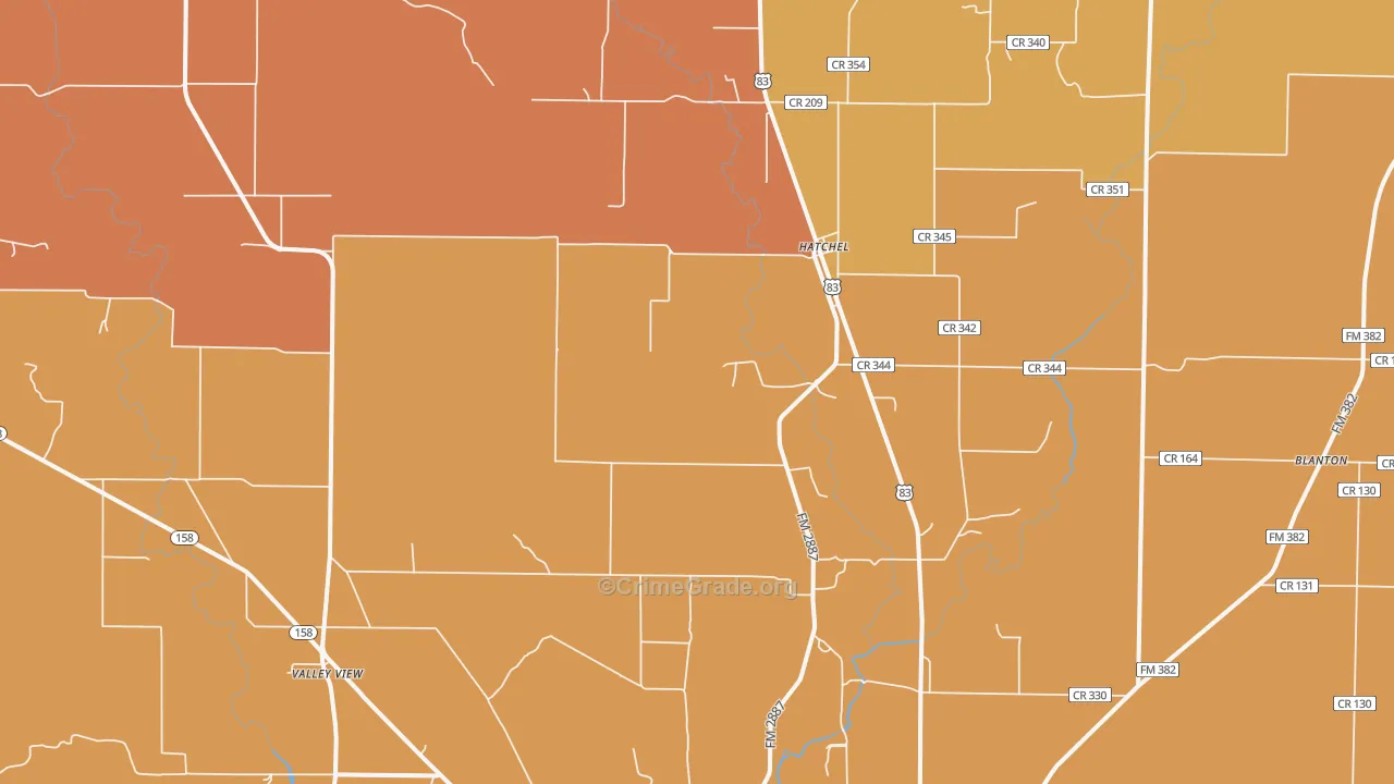 Hatchel, TX Map of Vandalism Rates