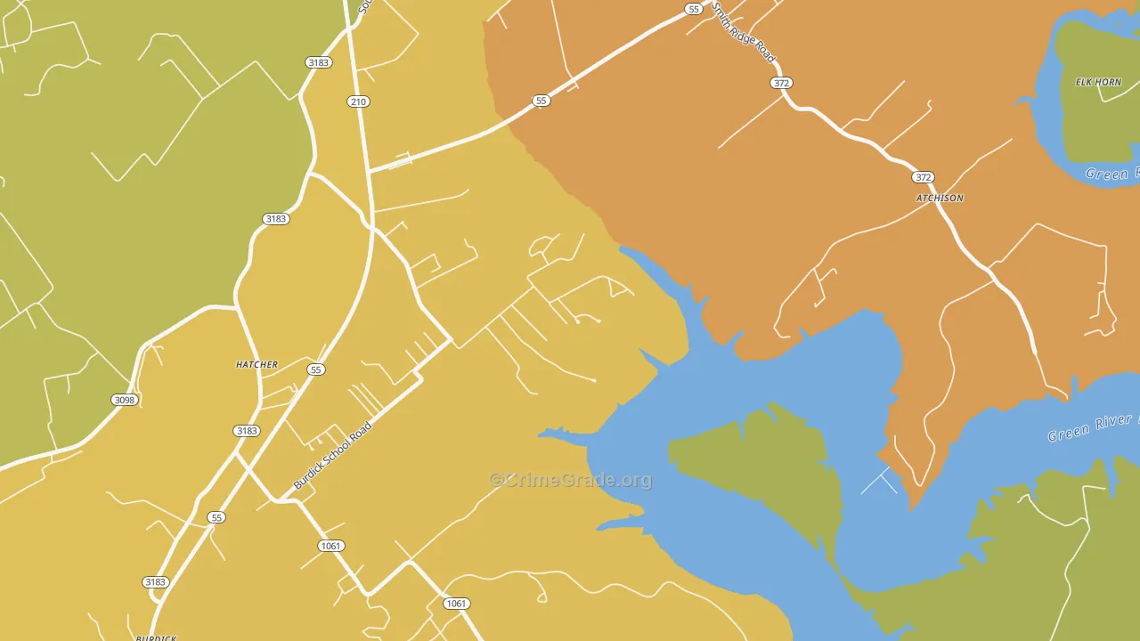 Hatcher, KY Map of Vandalism Rates