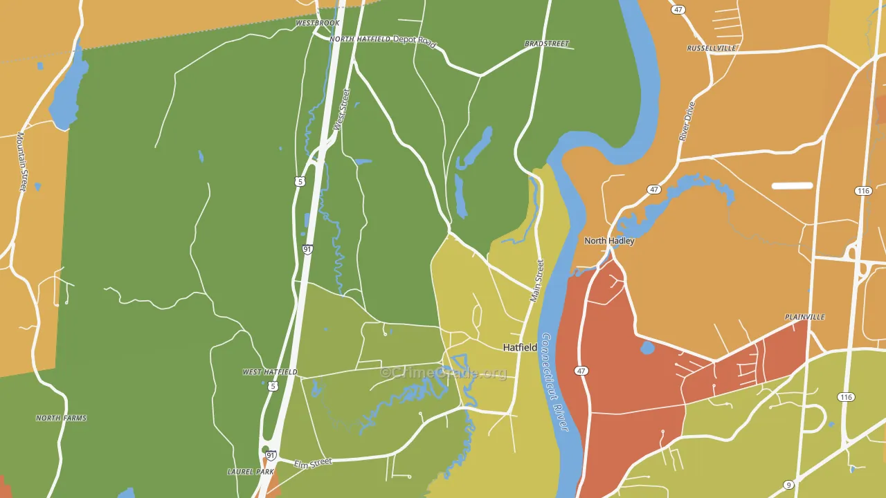 Hatfield, MA Map of Vandalism Rates
