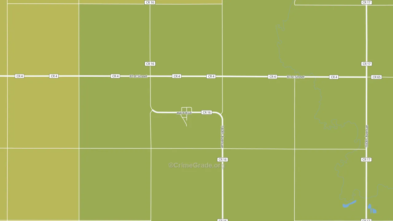 Hatfield, MN Map of Vandalism Rates