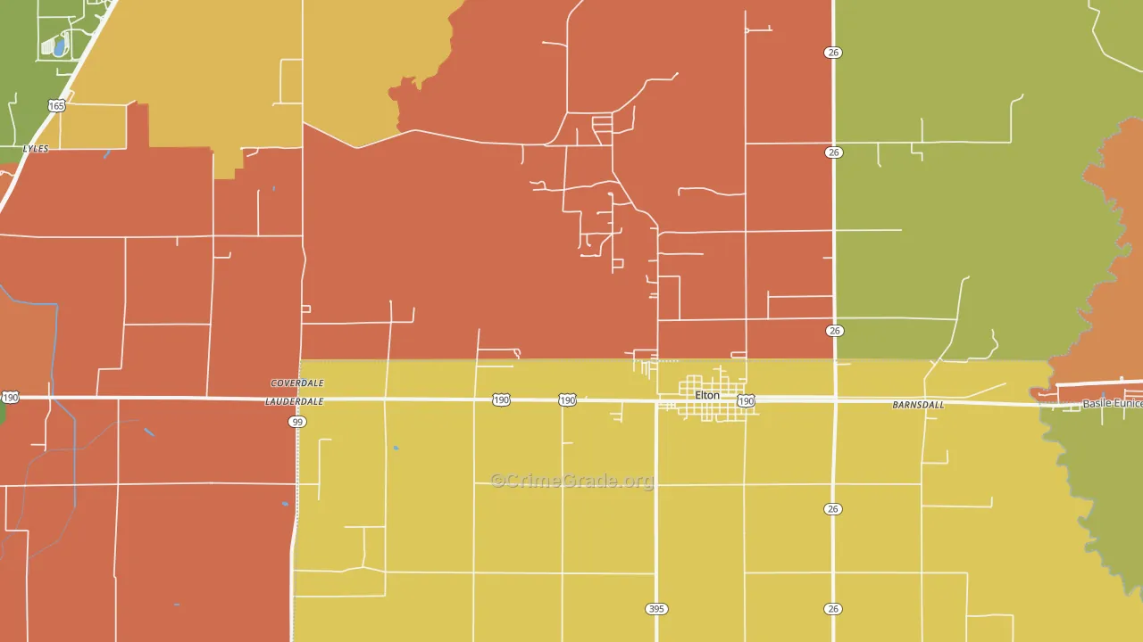 Hathaway, LA Map of Vandalism Rates