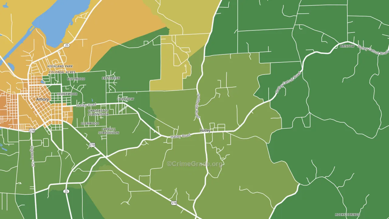 Hatley, MS Map of Vandalism Rates