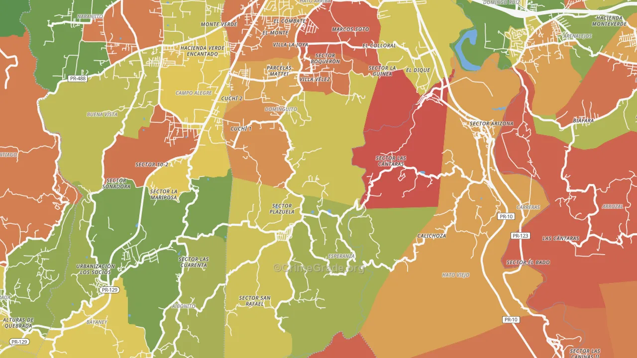 Hato Viejo, PR Map of Vandalism Rates