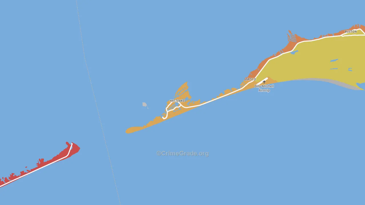 Hatteras, NC Map of Vandalism Rates