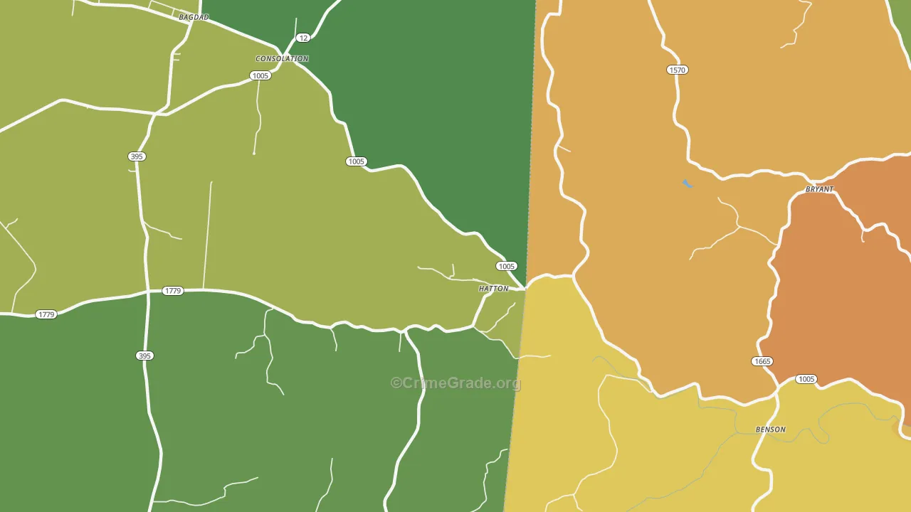 Hatton, KY Map of Vandalism Rates