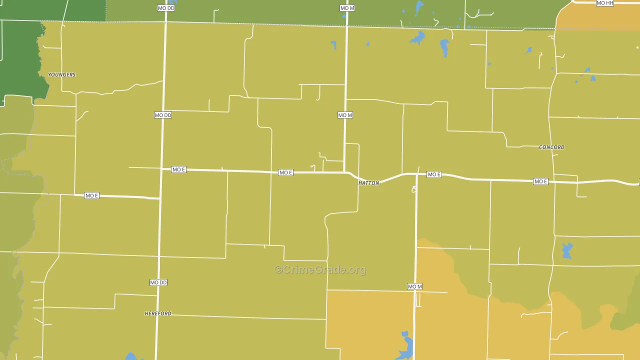 Hatton, MO Map of Vandalism Rates