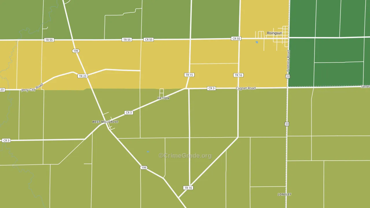 Hatton, OH Map of Vandalism Rates