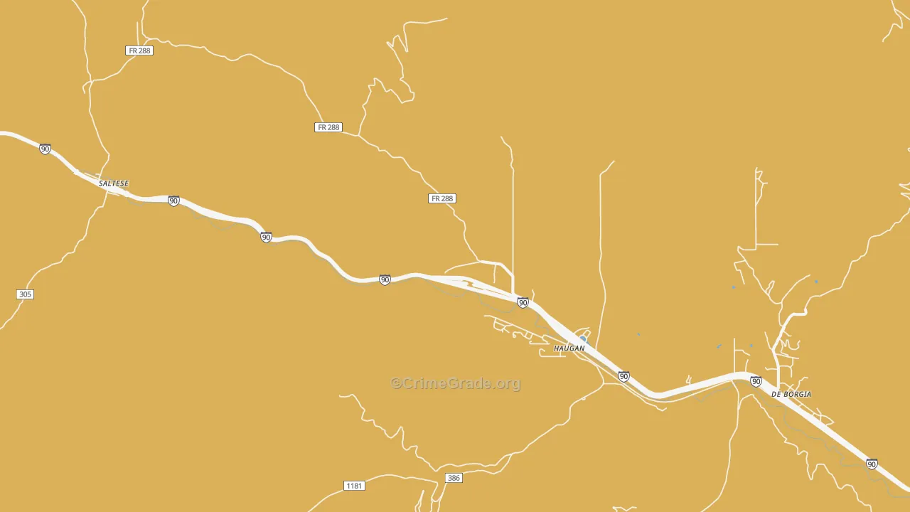 Haugan, MT Map of Vandalism Rates