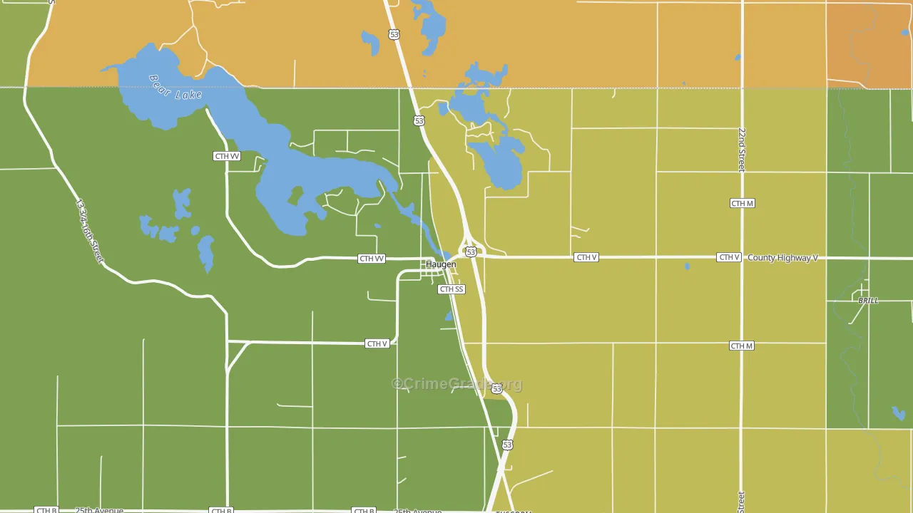 Haugen, WI Map of Vandalism Rates