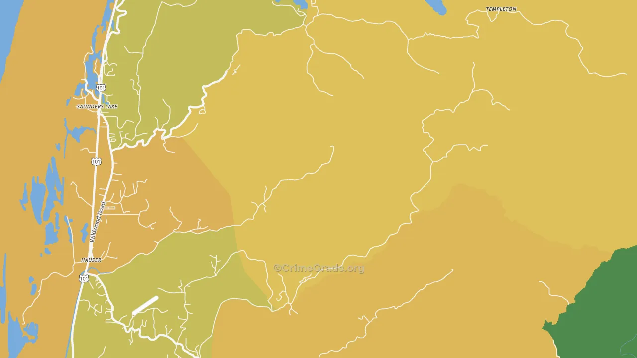 Hauser, OR Map of Vandalism Rates