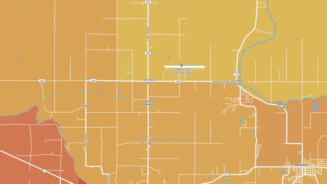 Hautala Corner, MI Map of Vandalism Rates