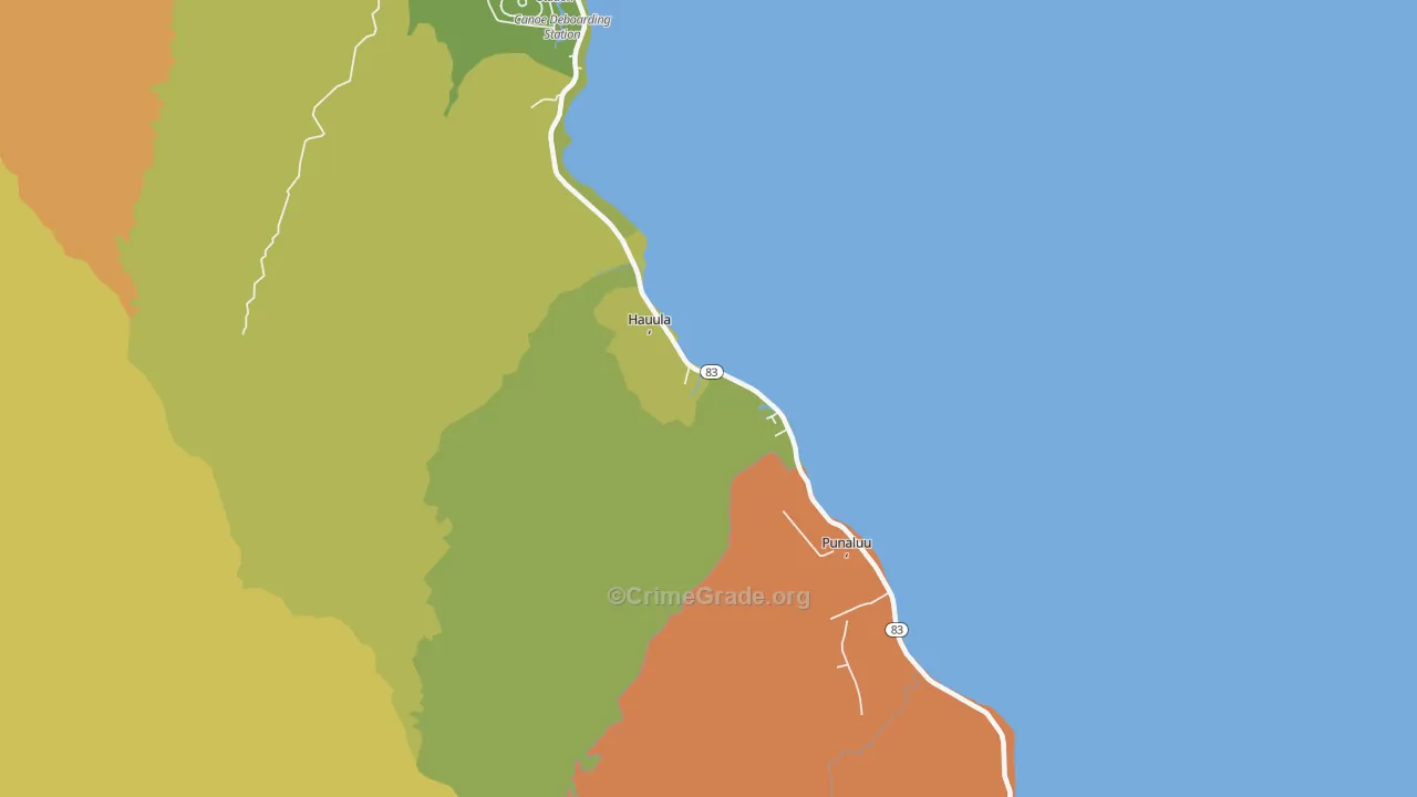 Hauula, HI Map of Vandalism Rates