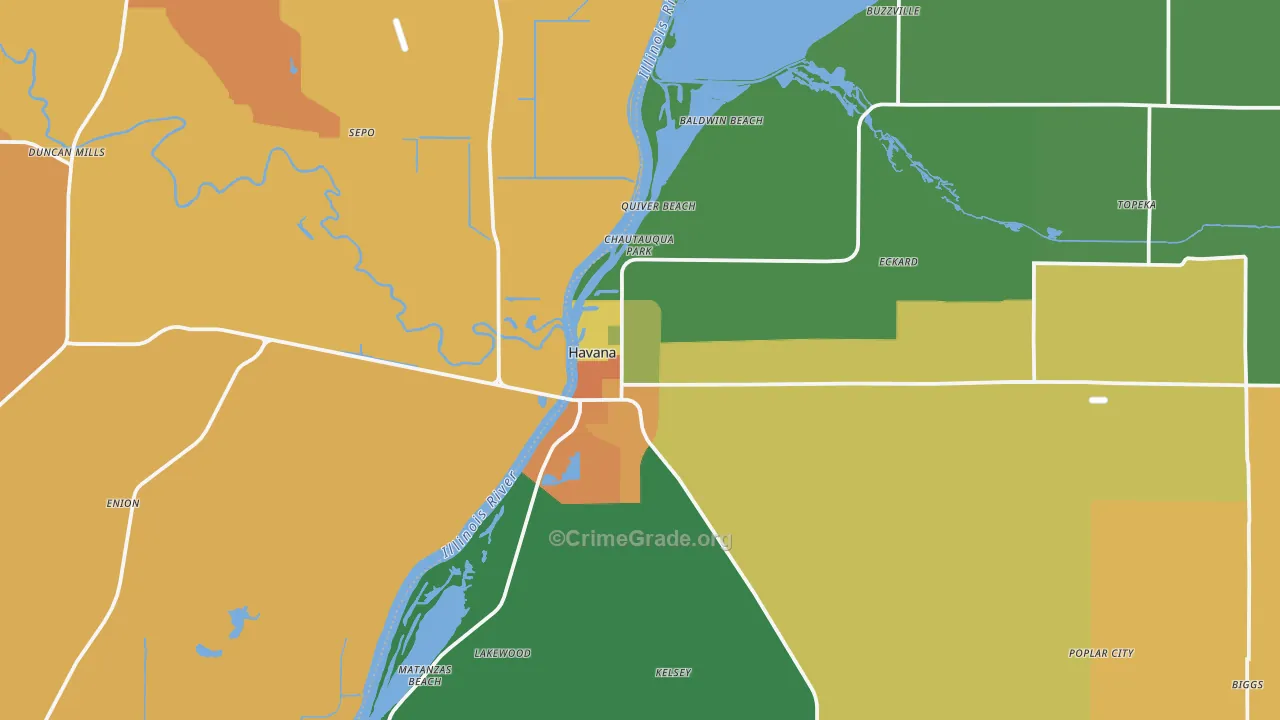 Havana, IL Map of Vandalism Rates