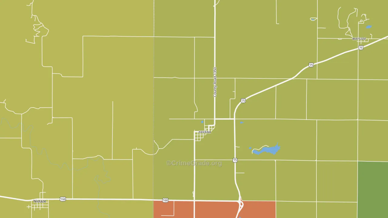 Havana, KS Map of Vandalism Rates