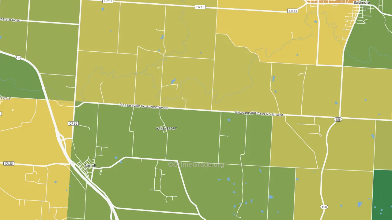 Havensport, OH Map of Vandalism Rates