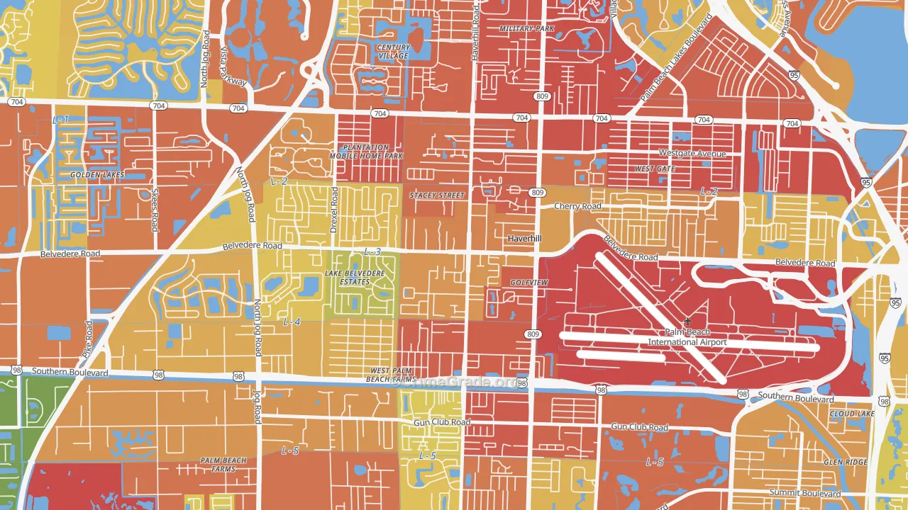 Haverhill, FL Map of Vandalism Rates