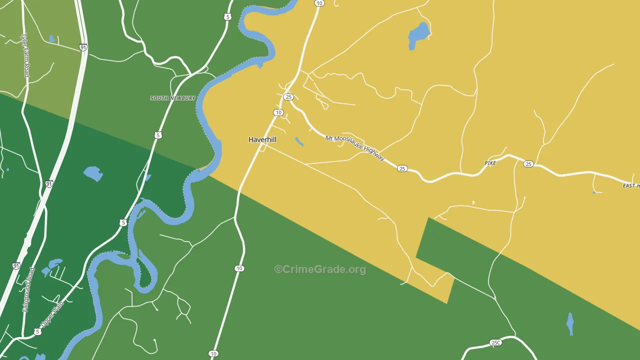 Haverhill, NH Map of Vandalism Rates