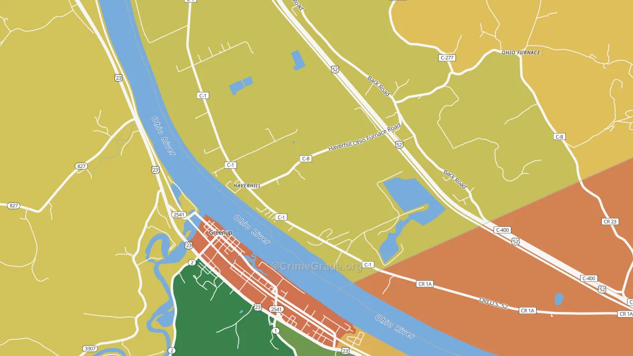 Haverhill, OH Map of Vandalism Rates