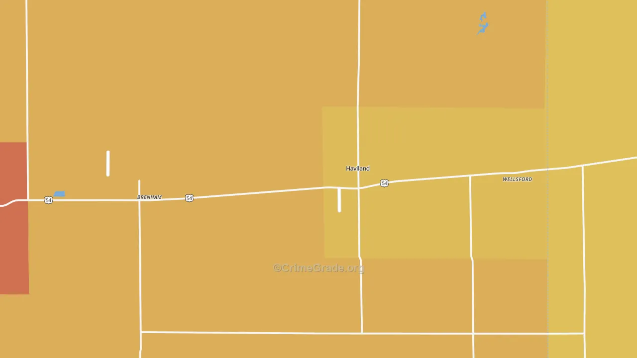 Haviland, KS Map of Vandalism Rates
