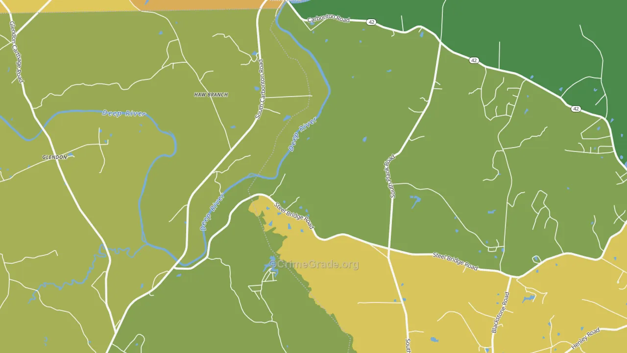 Haw Branch, NC Map of Vandalism Rates
