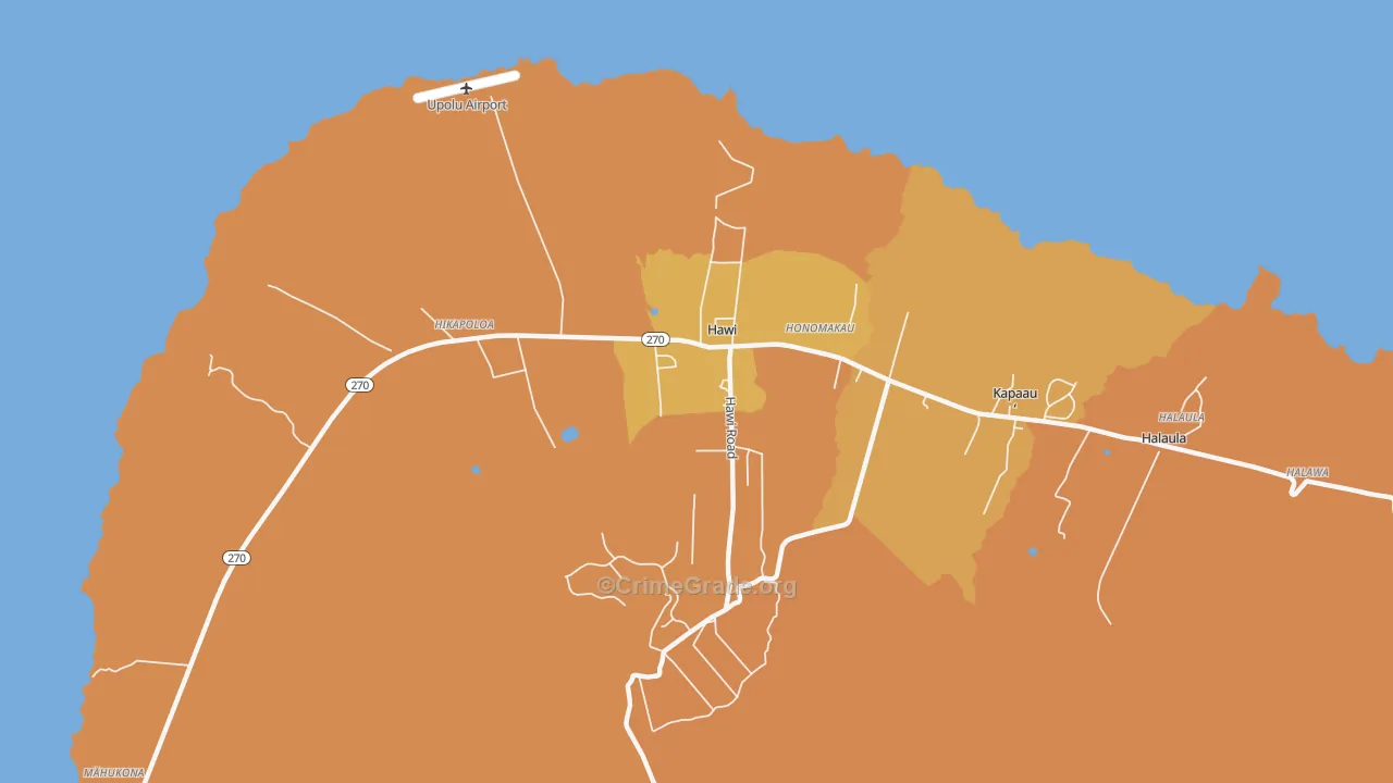 Hawi, HI Map of Vandalism Rates