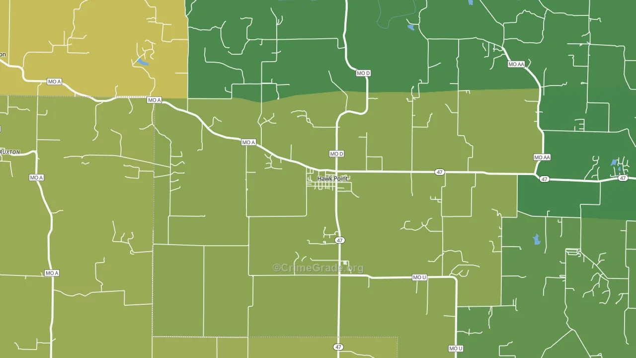 Hawk Point, MO Map of Vandalism Rates