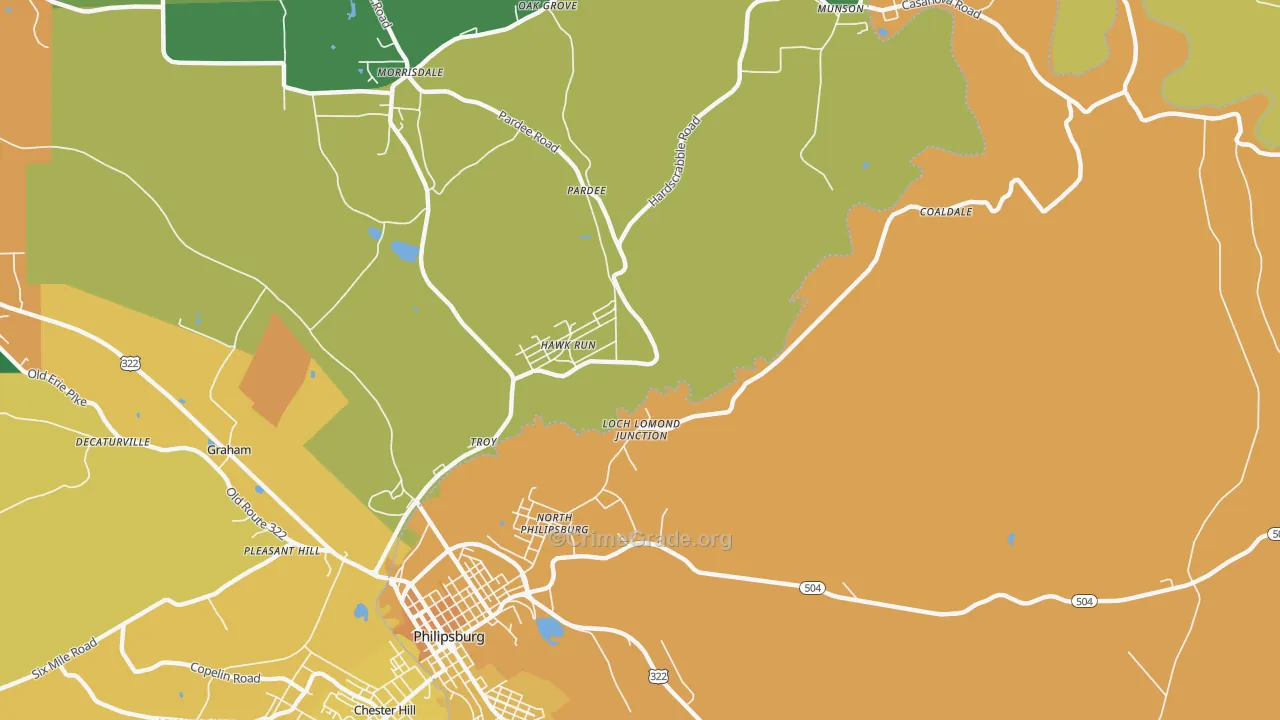 Hawk Run, PA Map of Vandalism Rates
