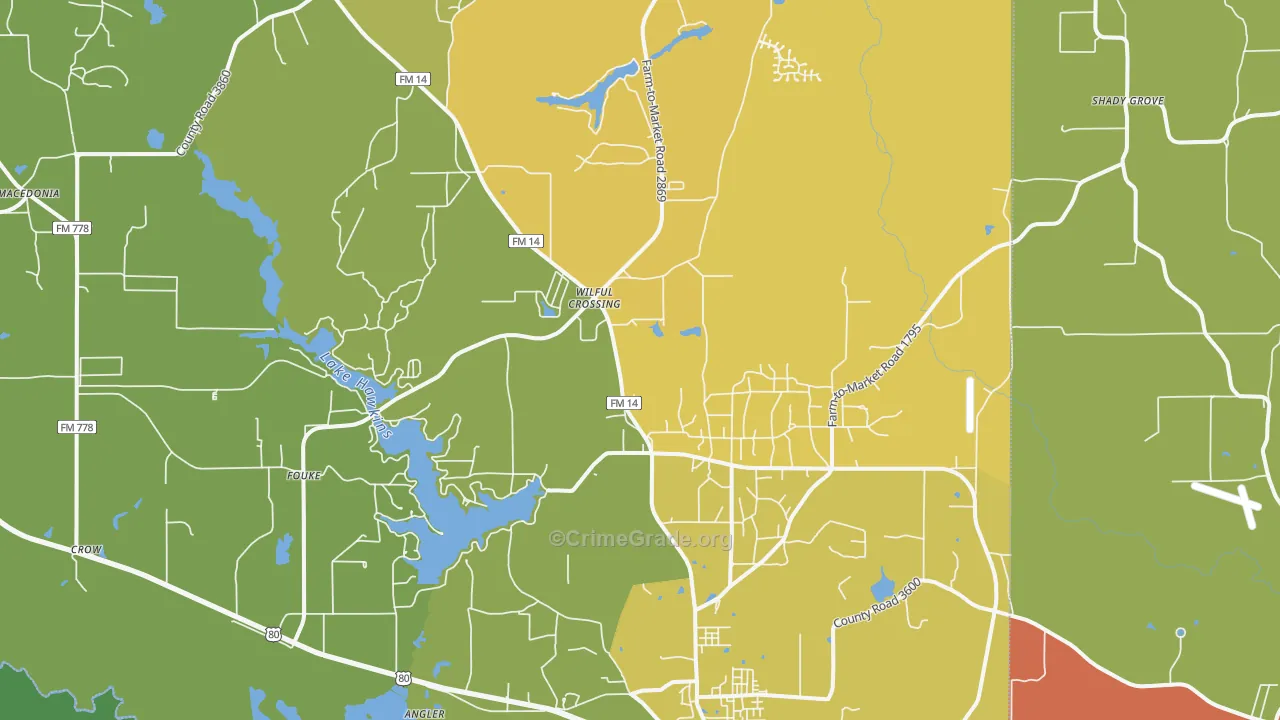 Hawkins, TX Map of Vandalism Rates