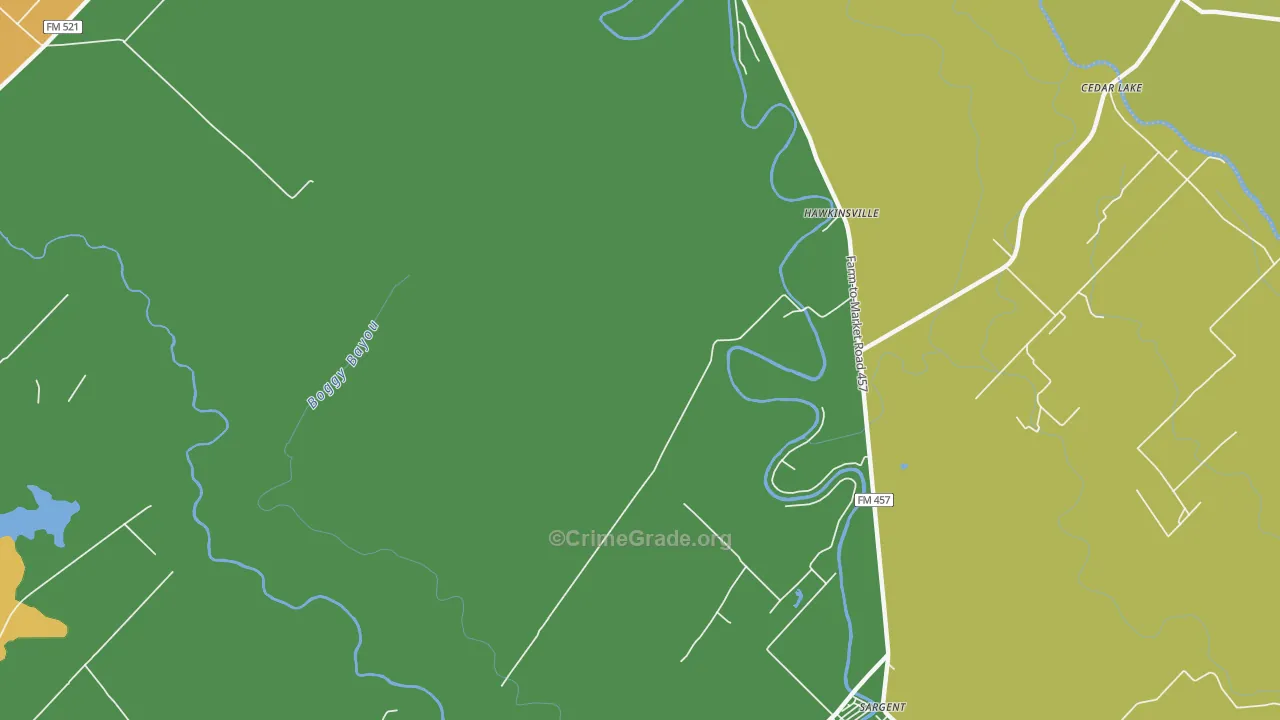 Hawkinsville, TX Map of Vandalism Rates