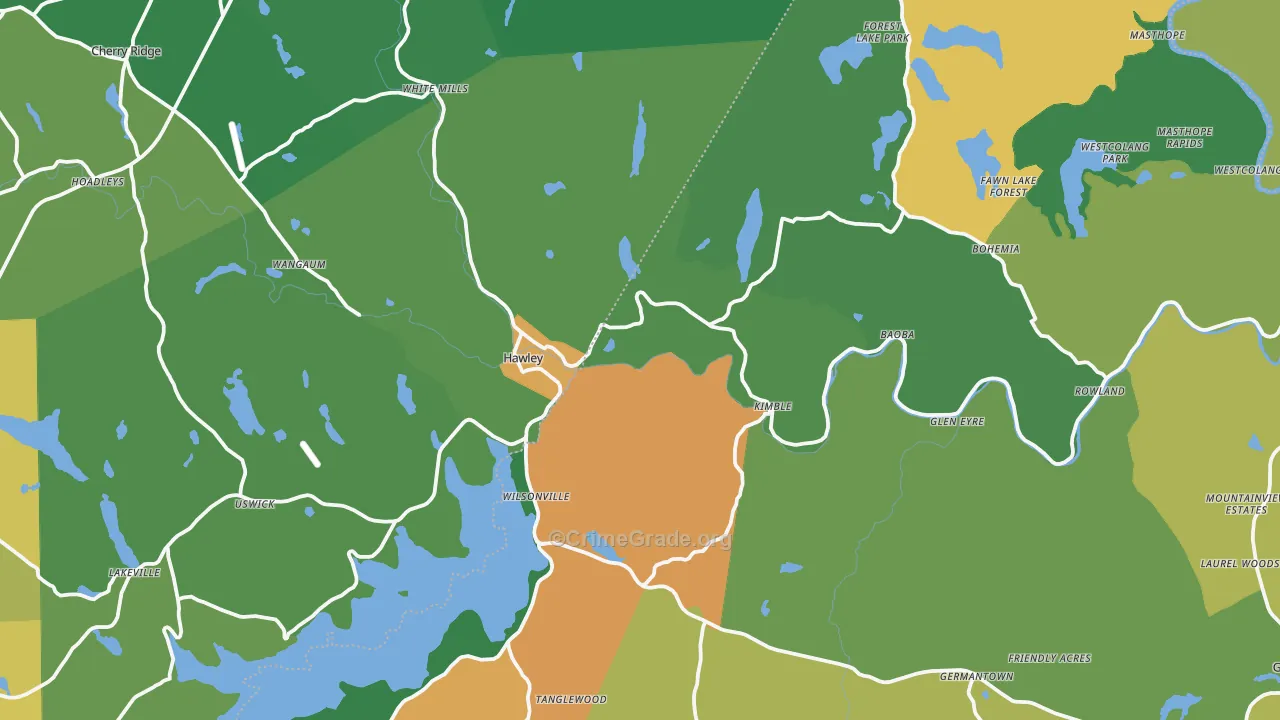 Hawley, PA Map of Vandalism Rates